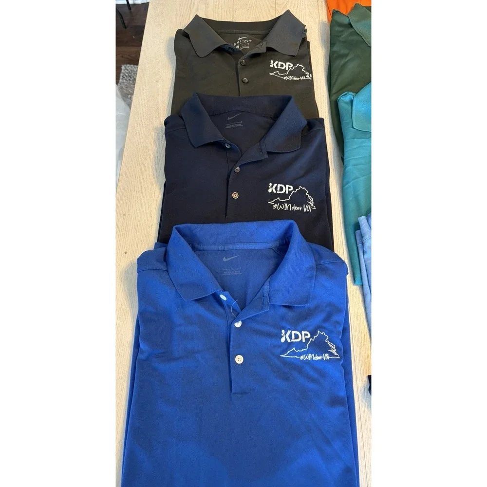 Lot 14 Keurig Dr. Pepper Polo Work Shirts Mens Large 11 SS 3 LS Nike Sport-Tek